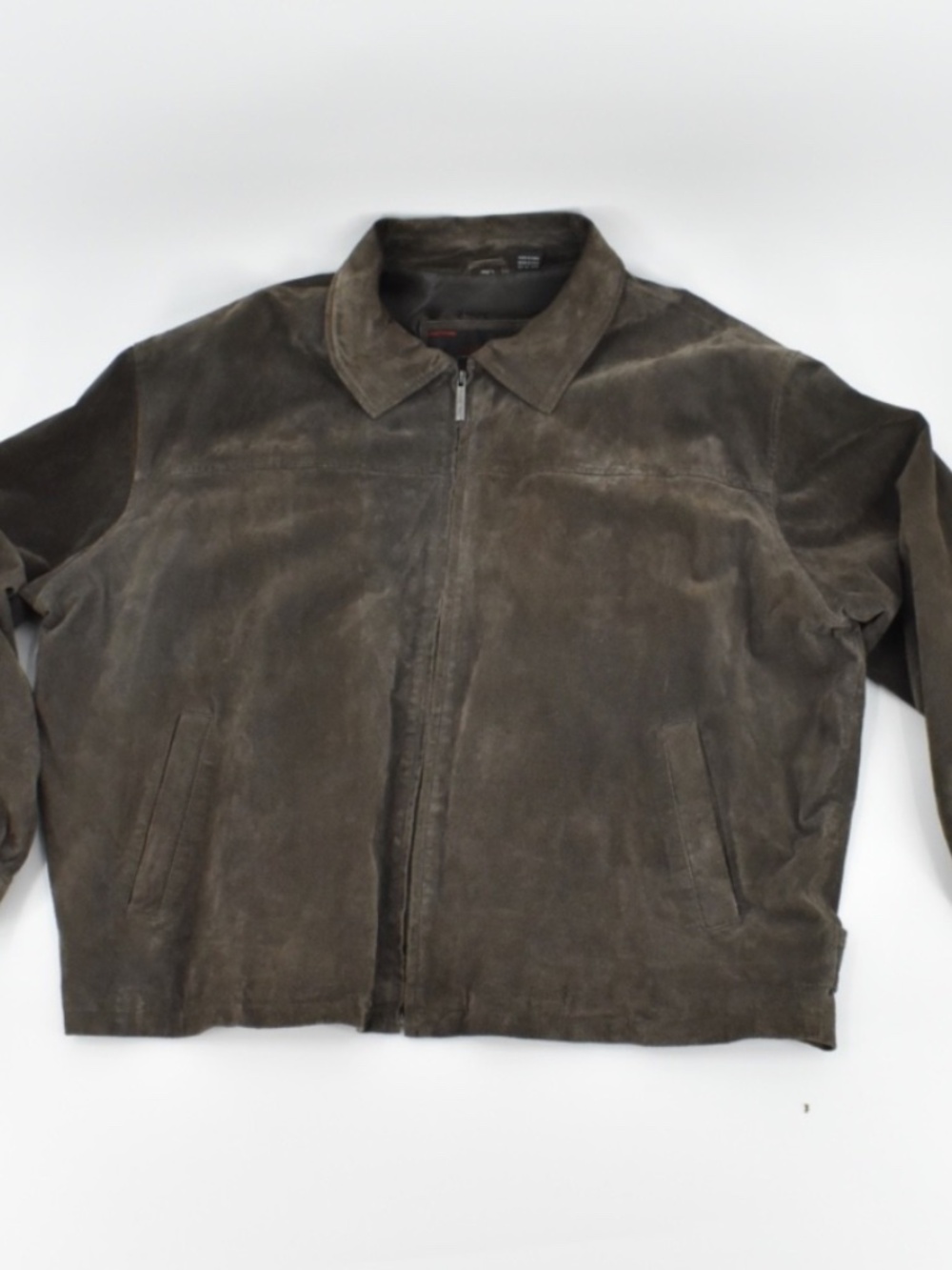 Vintage PHASE TWO Brown Suede Leather Bomber Jacket - Big & Tall 4XL/5XL